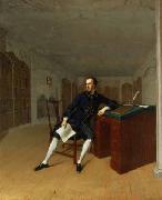 Arthur Devis Sir Roger Newdigate in the Library at Arbury oil painting reproduction